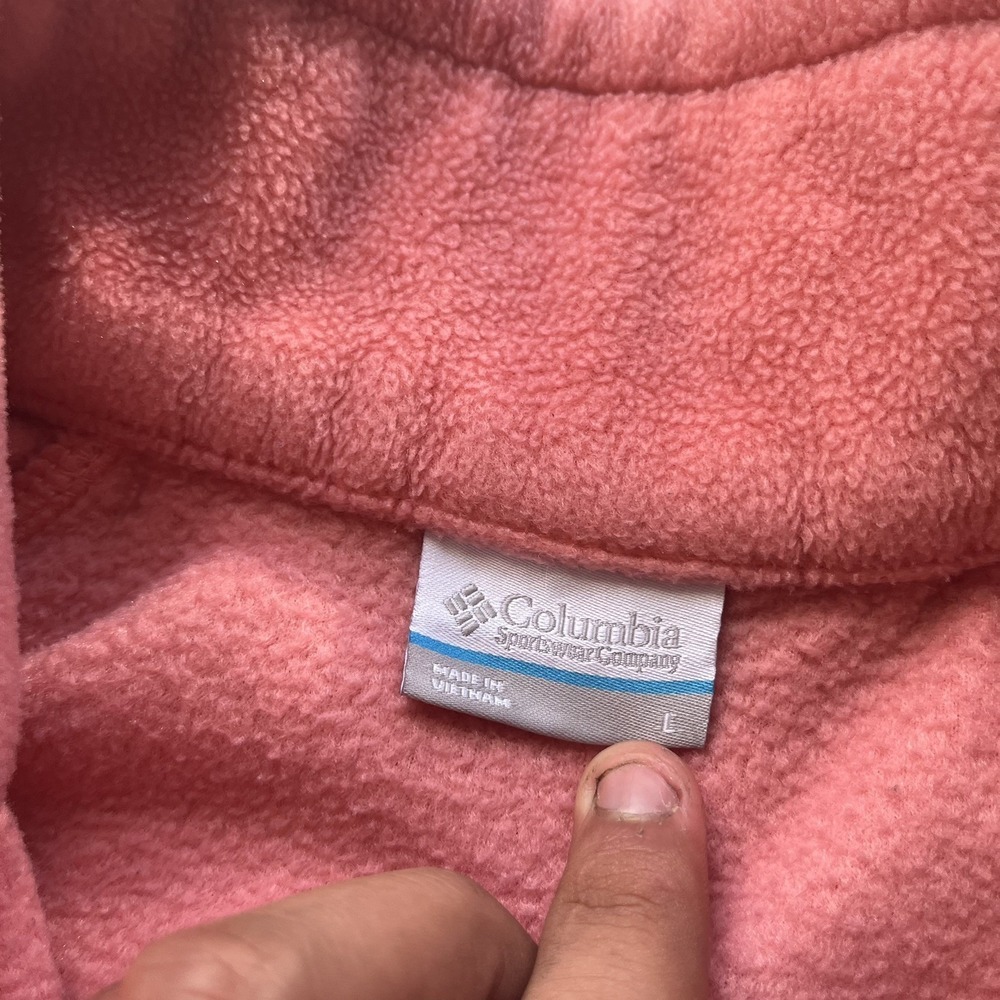Columbia Sweater Womens L Pink Fleece Outdoor Zip Sweatshirt Jacket Gorpcore - Picture 2 of 7
